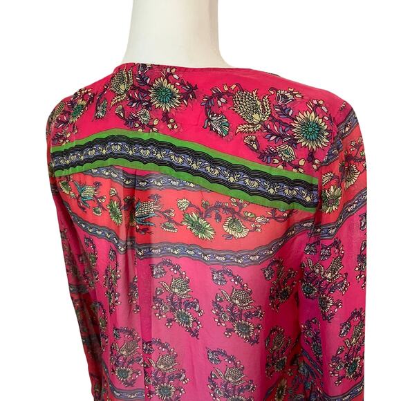 Hale Bob Skye Silk Top size small 100% Silk Jewel Embellished - Picture 3 of 7